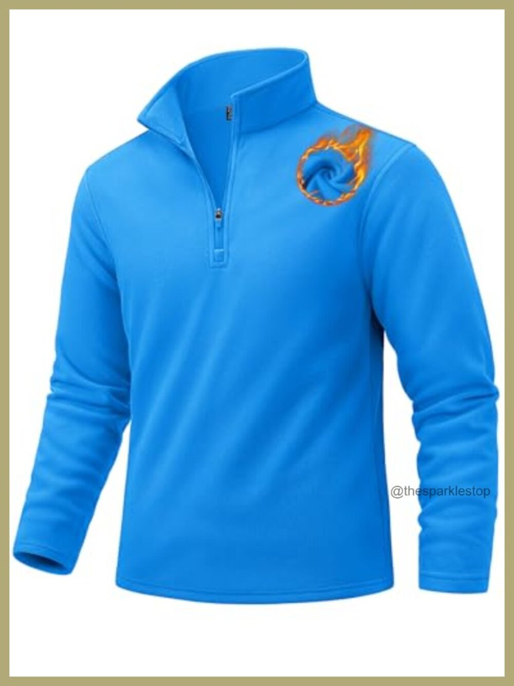 Men's Quarter Zip Fleece Pullover Long Sleeve Stand Collar Sweatshirt